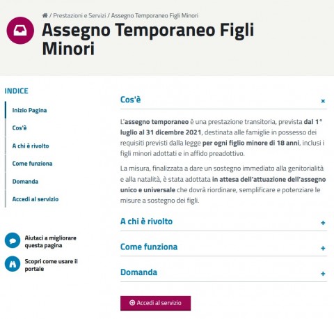 Al via le domande all’INPS per l’assegno unico temporaneo per i figli minori